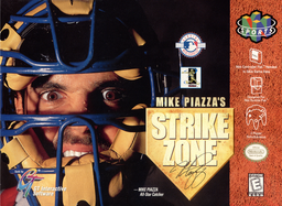 Mike Piazza's Strike Zone box art for Nintendo 64
